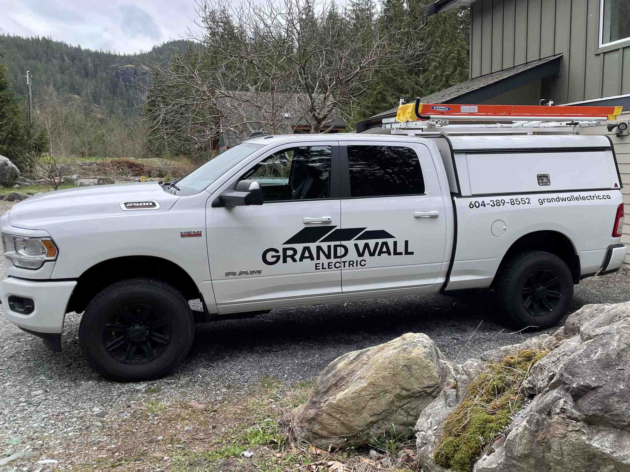 West Vancouver electrician service truck at a residential property